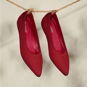 Vivaia pointed toe ballet flats ruby red